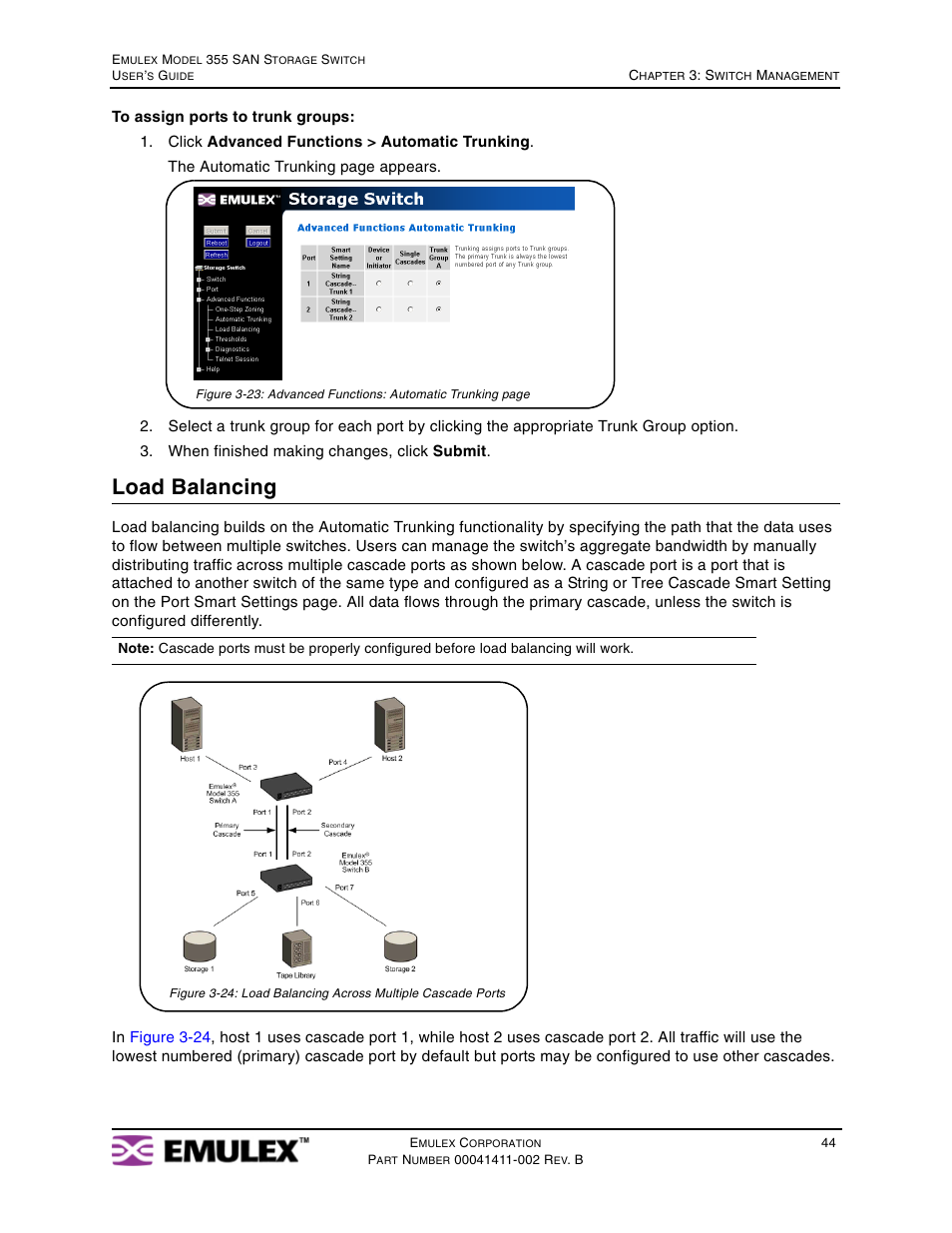 Load balancing | Emulex 355 User Manual | Page 47 / 73