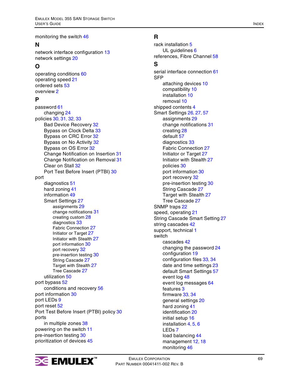 Emulex 355 User Manual | Page 72 / 73