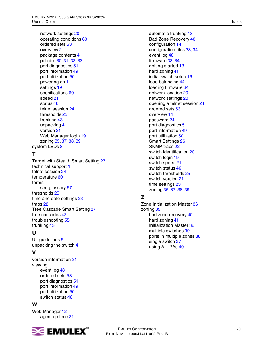 Emulex 355 User Manual | Page 73 / 73