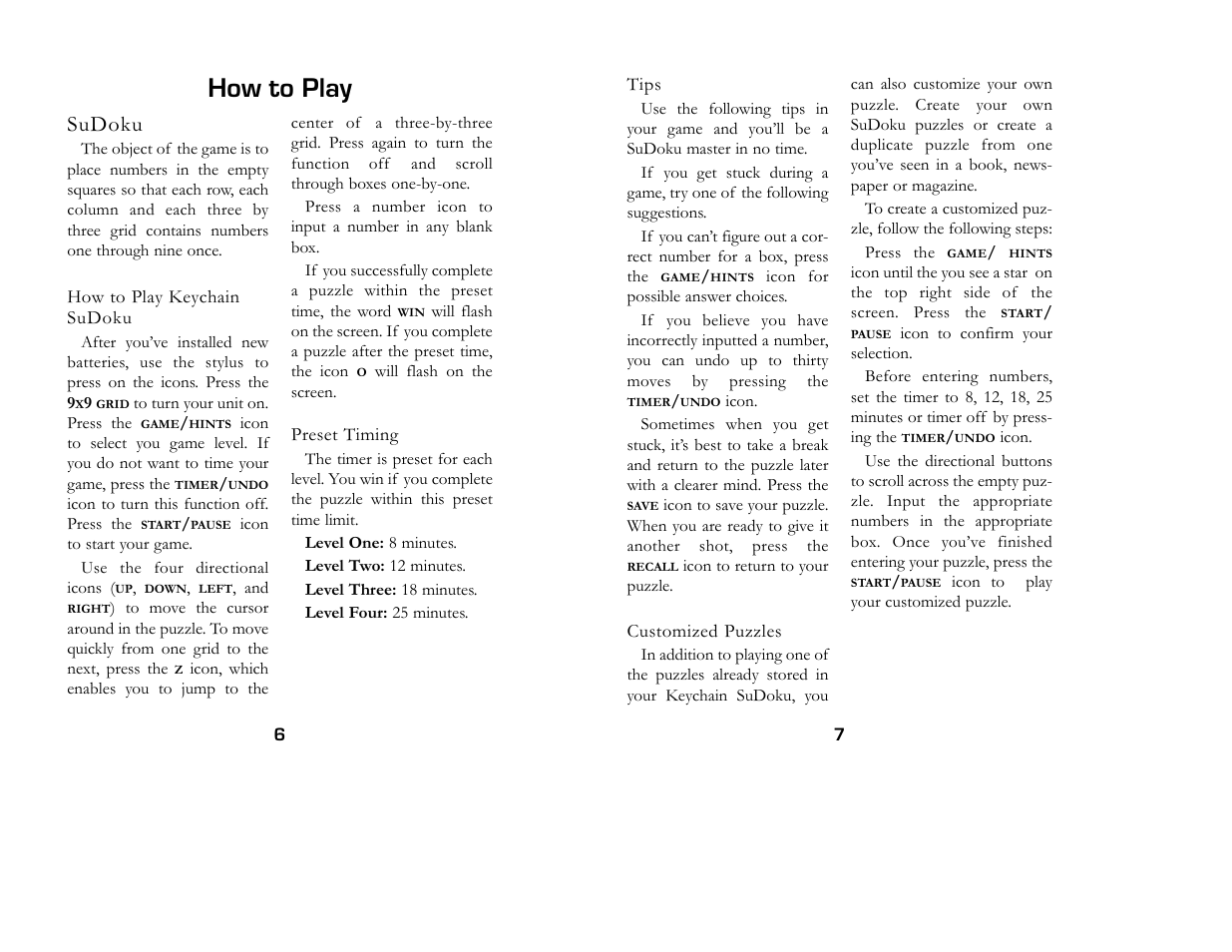 How to play, Sudoku | Excalibur electronic K452-CS User Manual | Page 4 / 7