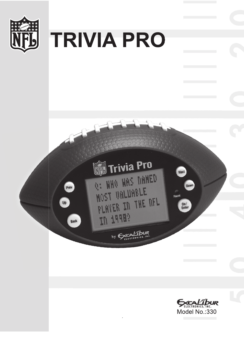 Excalibur electronic Trivia Pro 330 User Manual | 14 pages