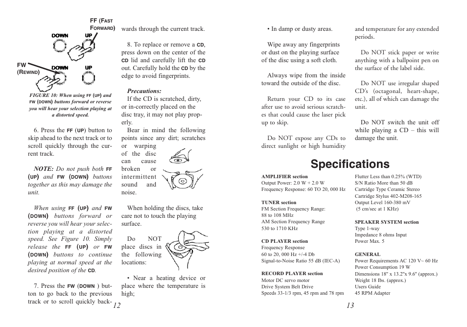 Specifications | Excalibur electronic RD54 User Manual | Page 7 / 11