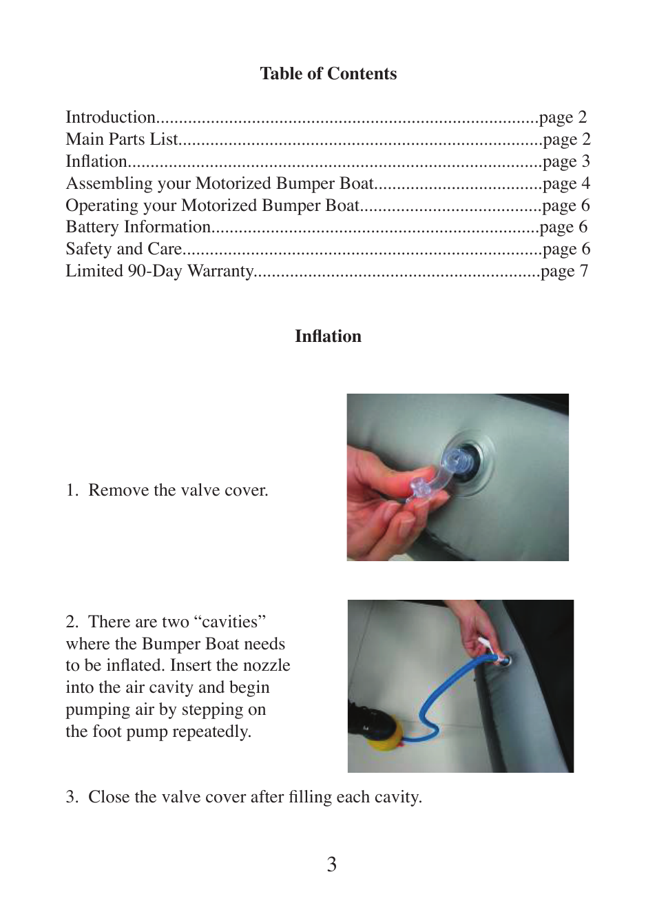 Excalibur electronic Motorized Bumper Boat with Squirt Gun PR11BK-2 User Manual | Page 3 / 8