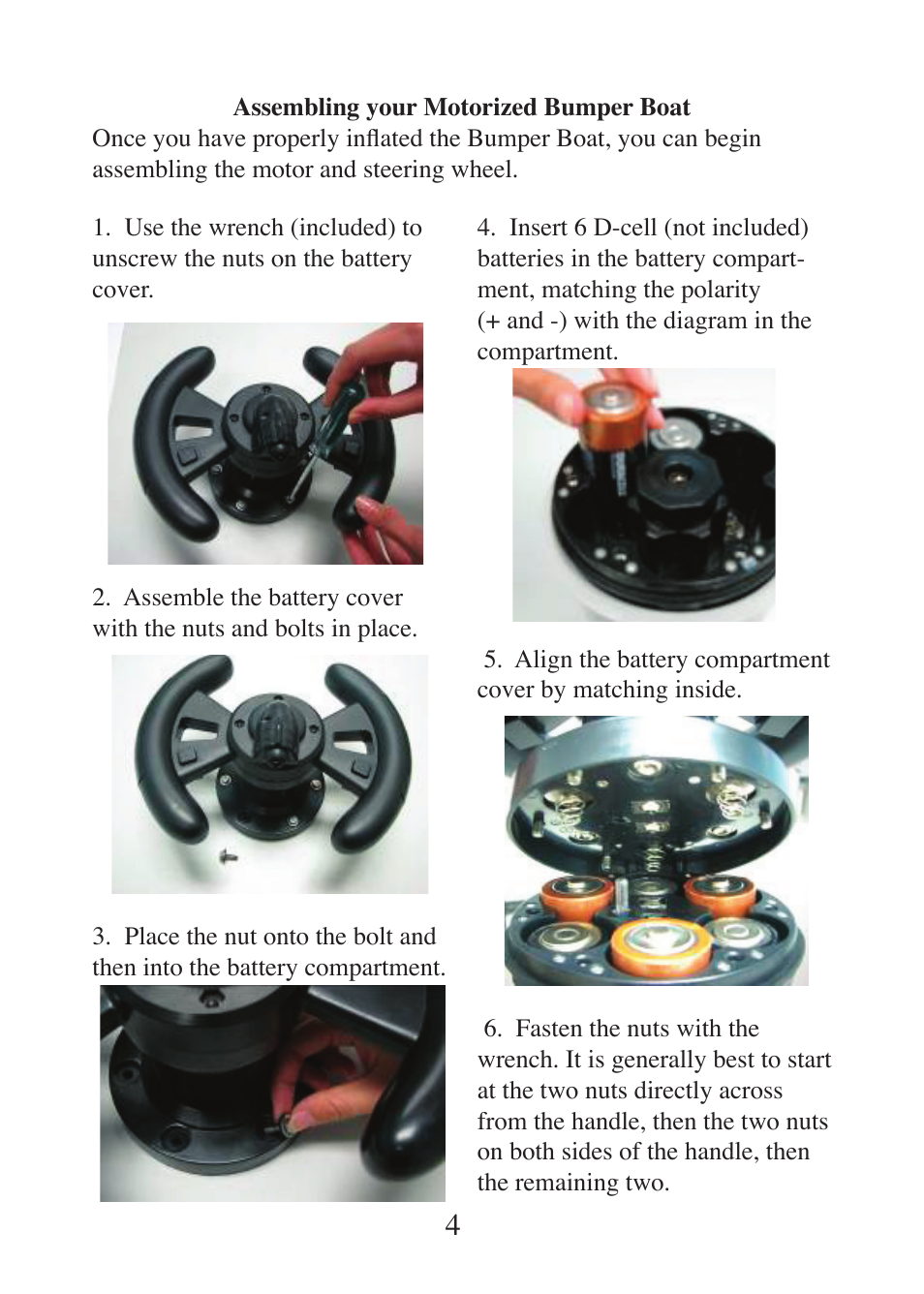 Excalibur electronic Motorized Bumper Boat with Squirt Gun PR11BK-2 User Manual | Page 4 / 8