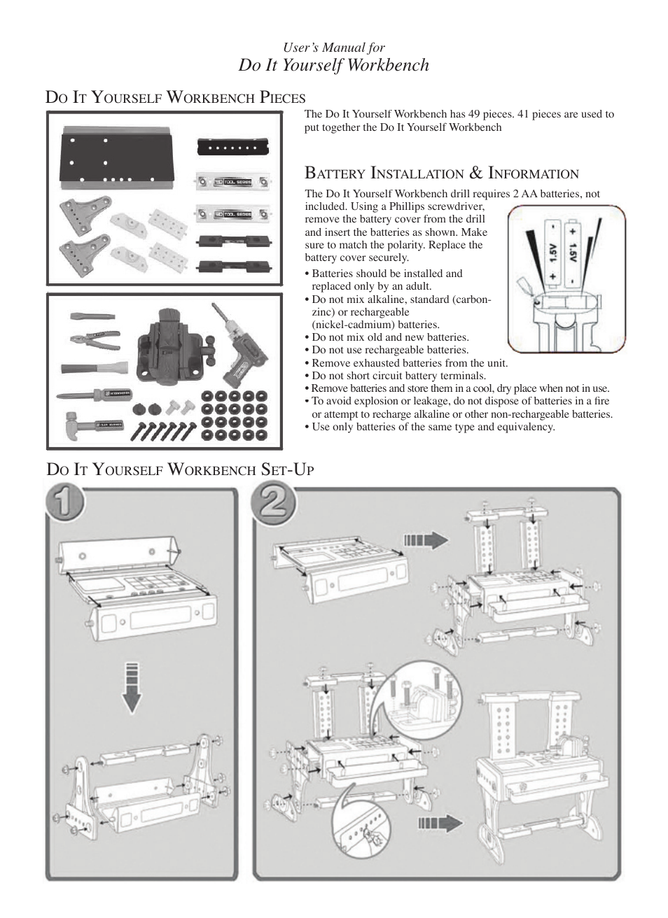 Excalibur electronic Do It Yourself Workbench EI-PT1013 User Manual | 2 pages