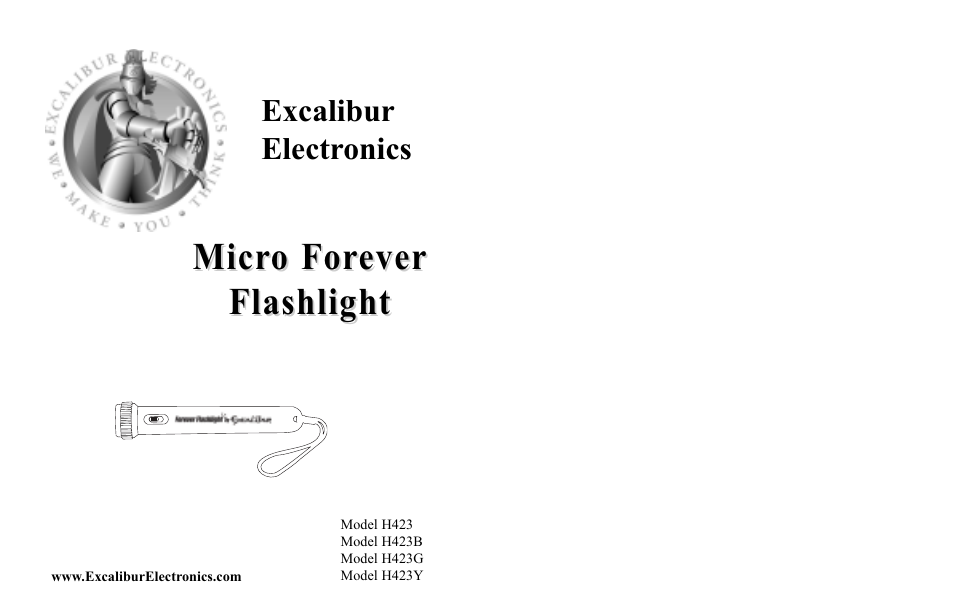 Excalibur electronic H423Y User Manual | 3 pages