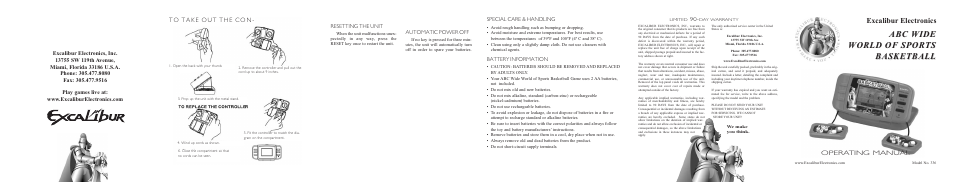 Excalibur electronic 336 User Manual | 2 pages