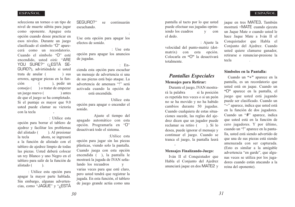 Pantallas especiales | Excalibur electronic Ivan II User Manual | Page 16 / 25