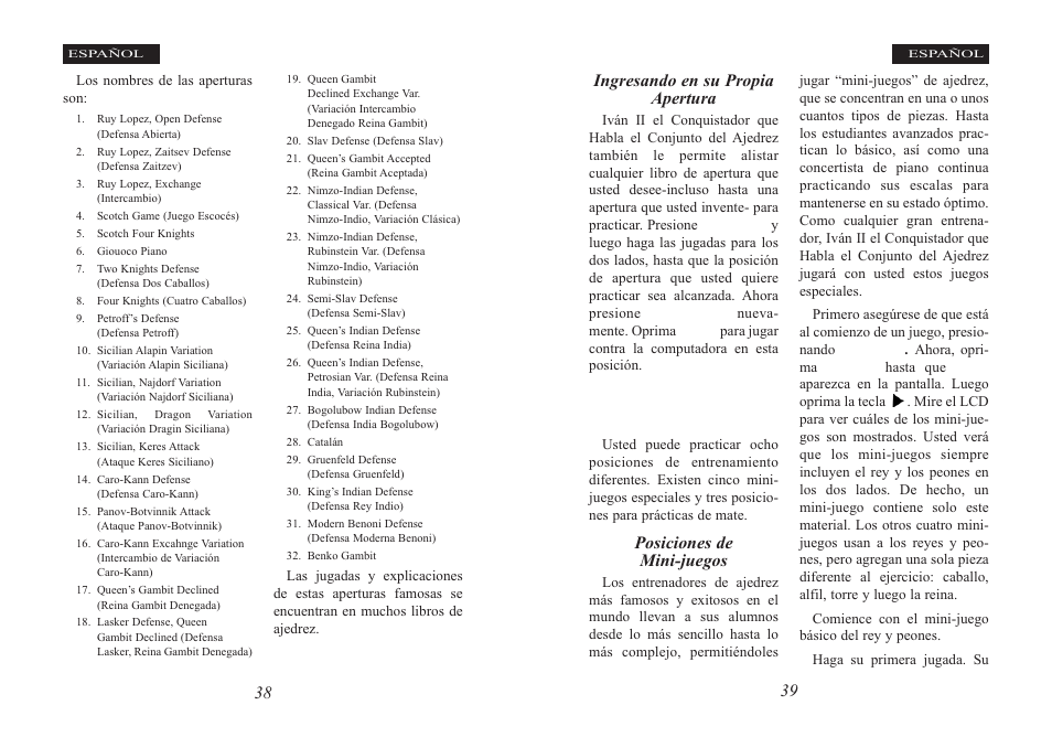 Entrenamiento en piezas | Excalibur electronic Ivan II User Manual | Page 20 / 25