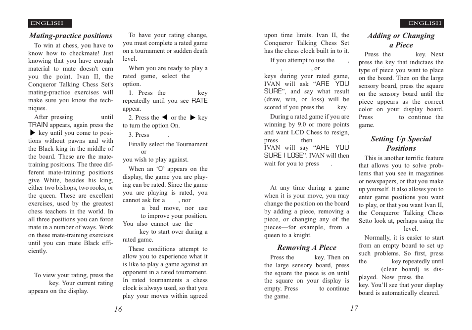 Ratings, Using setup mode | Excalibur electronic Ivan II User Manual | Page 9 / 25