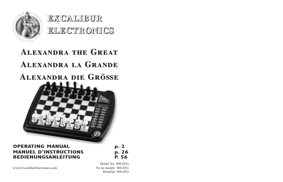 Excalibur electronic ALEXANDRA THE GREAT 908-EFG User Manual | 43 pages