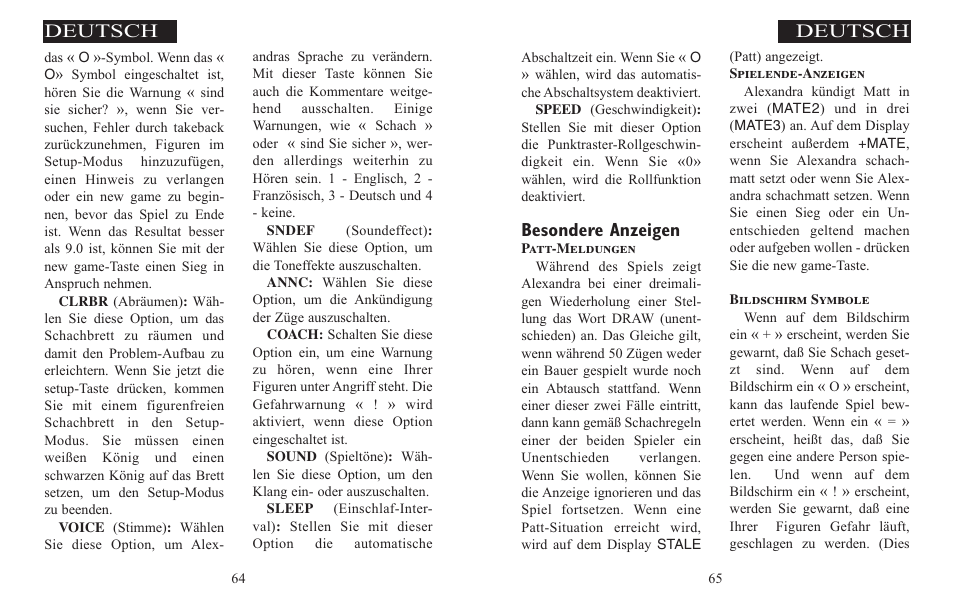 Besondere anzeigen, Deutsch | Excalibur electronic ALEXANDRA THE GREAT 908-EFG User Manual | Page 33 / 43