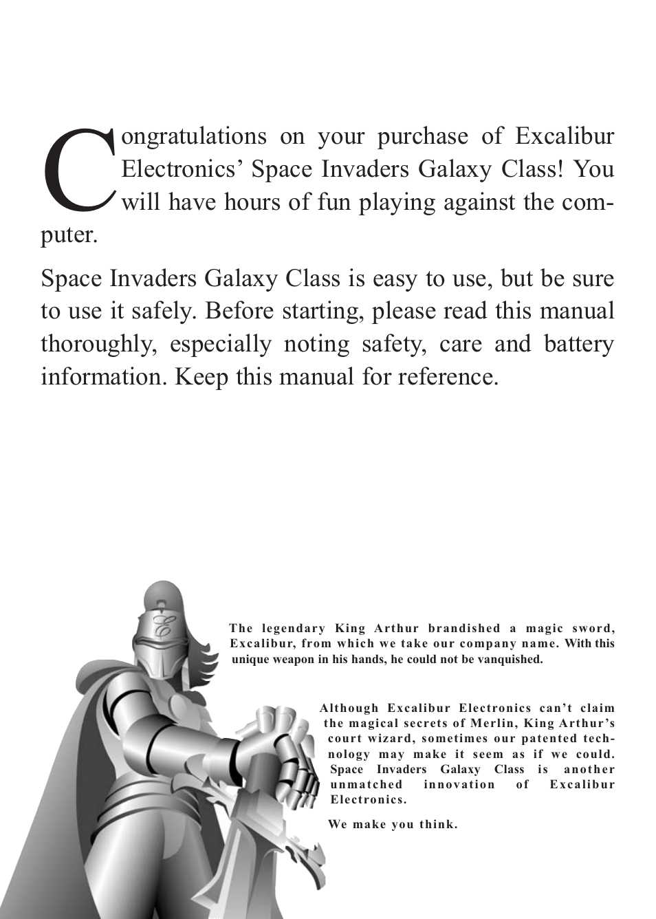 Excalibur electronic Space Invaders Galaxy Class 409 User Manual | Page 2 / 8