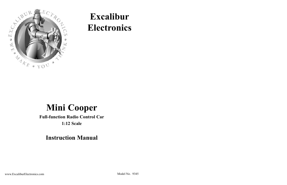 Excalibur electronic 9345 User Manual | 3 pages