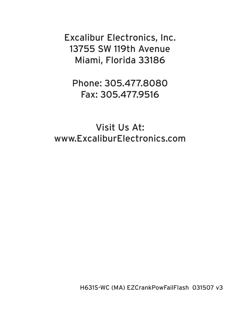 Excalibur electronic EZ Crank Radio Extreme H632S-WC User Manual | Page 5 / 5