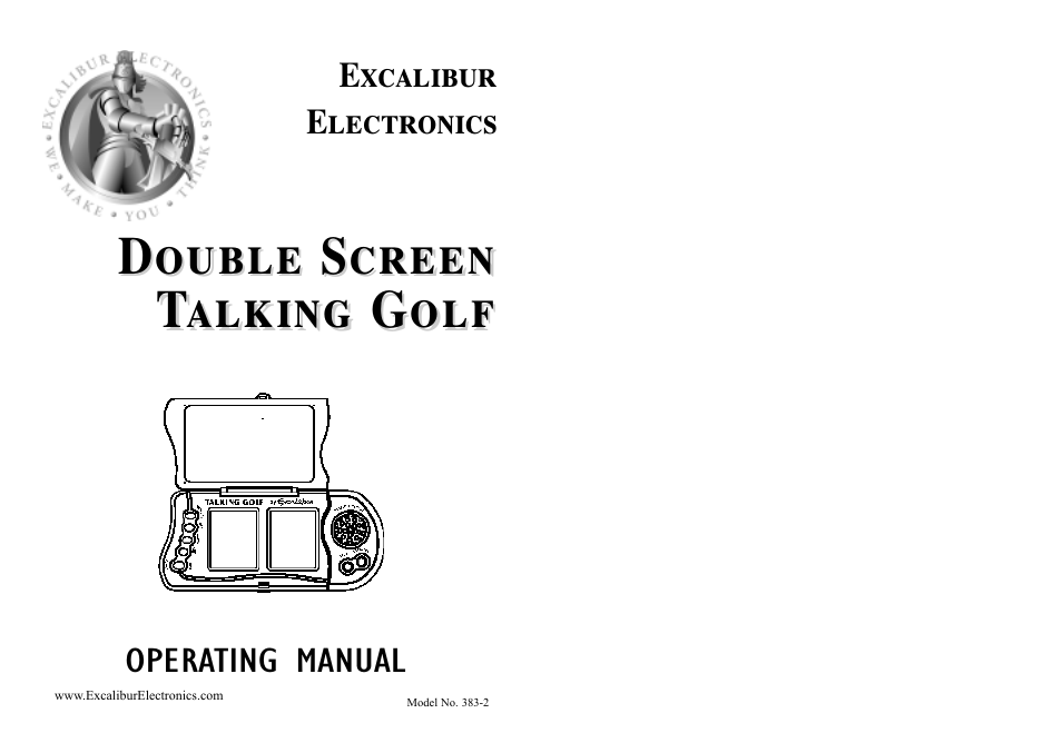 Excalibur electronic DOUBLE SCREEN TALKING GOLF 383-2 User Manual | 7 pages