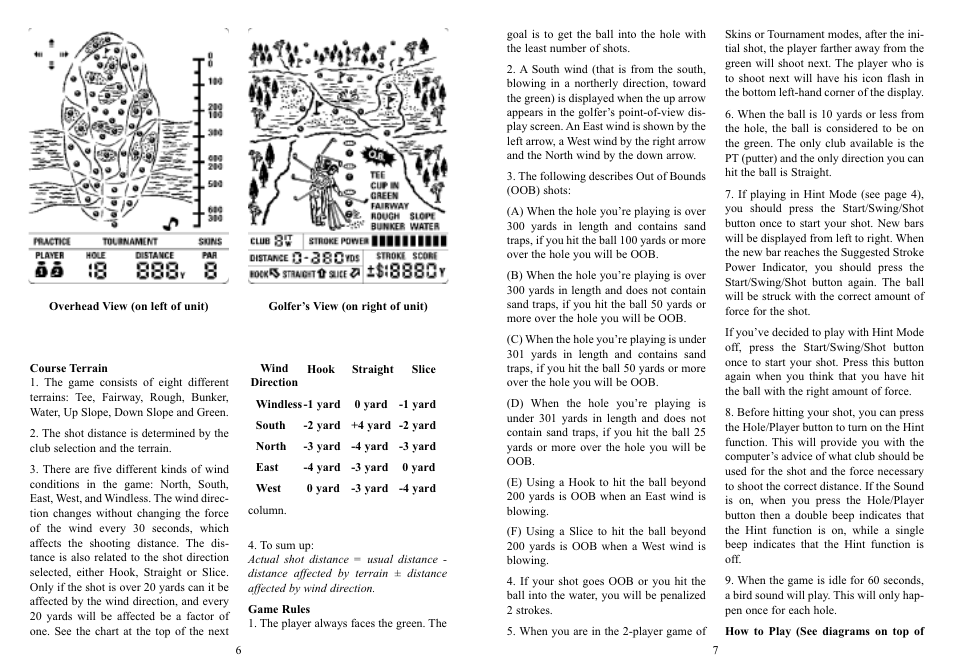 Excalibur electronic DOUBLE SCREEN TALKING GOLF 383-2 User Manual | Page 4 / 7