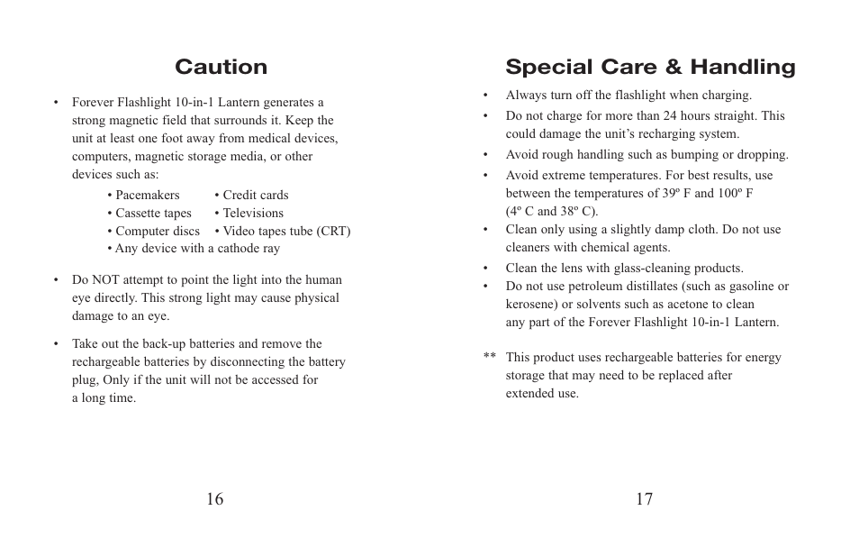 Caution, Special care & handling | Excalibur electronic H691 User Manual | Page 9 / 13