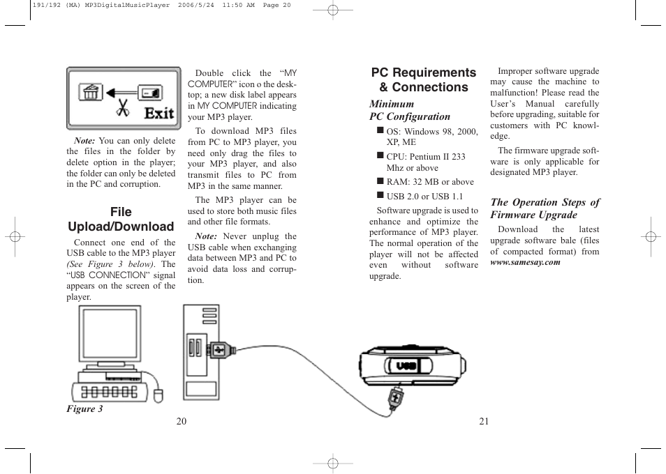 File upload/download, Pc requirements & connections | Excalibur electronic 256 User Manual | Page 11 / 15