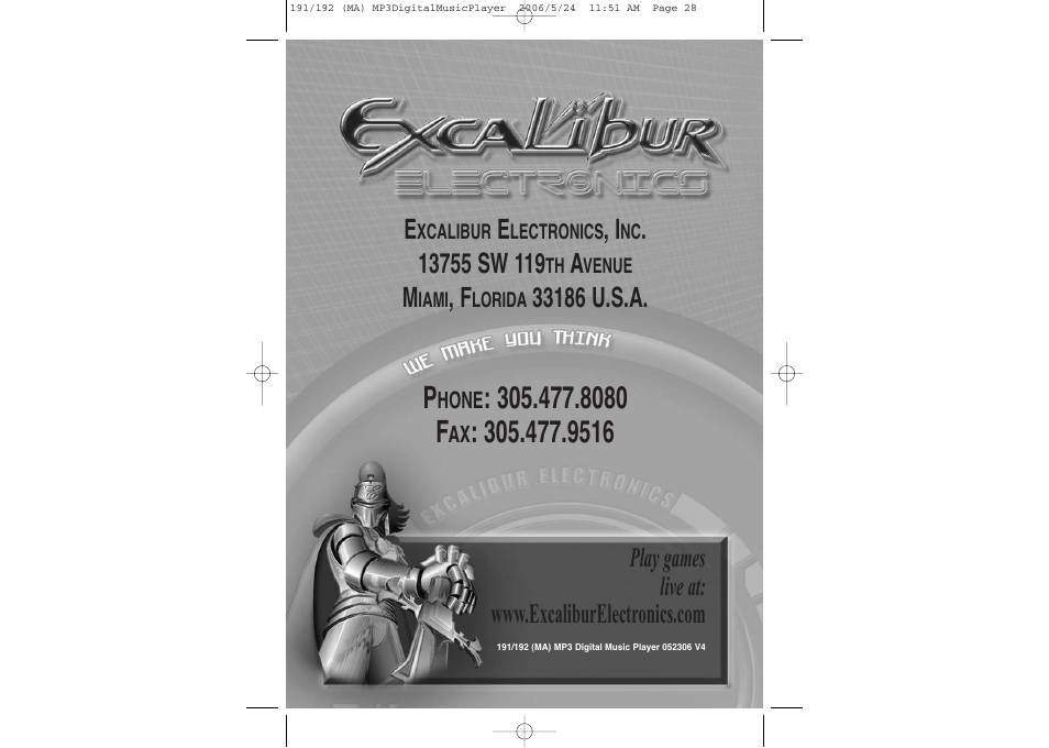 8080 f | Excalibur electronic 256 User Manual | Page 15 / 15