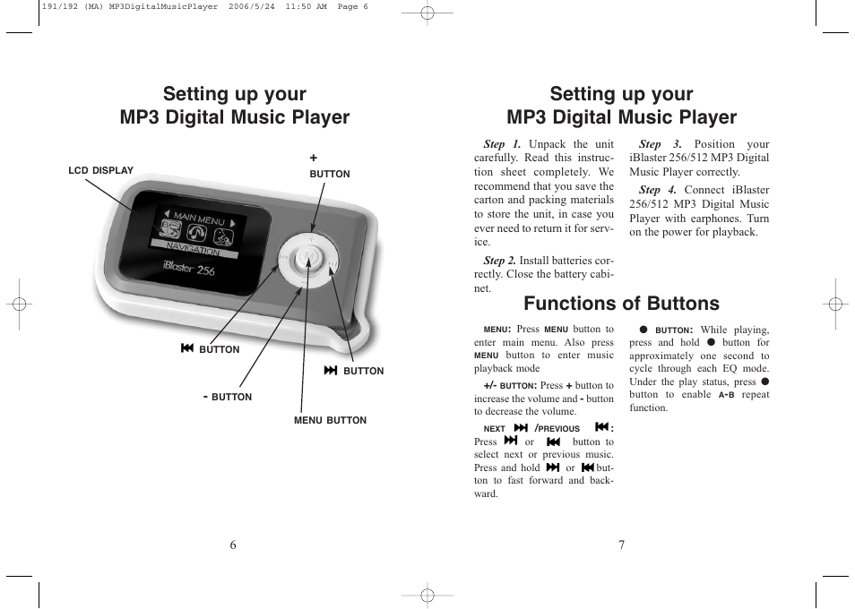 Setting up your mp3 digital music player | Excalibur electronic 256 User Manual | Page 4 / 15