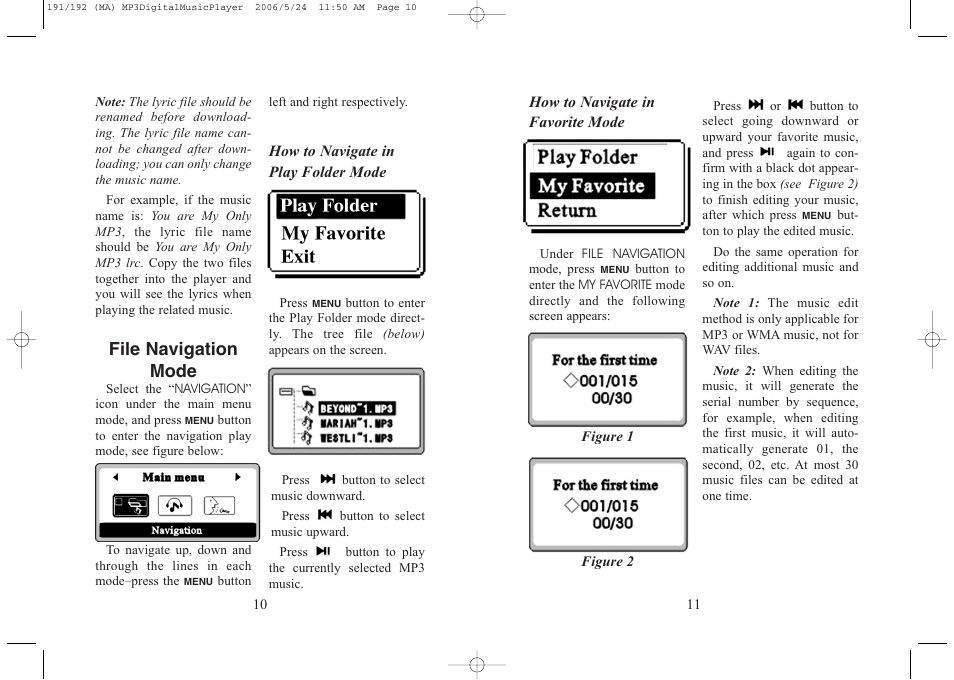 File navigation mode | Excalibur electronic 256 User Manual | Page 6 / 15