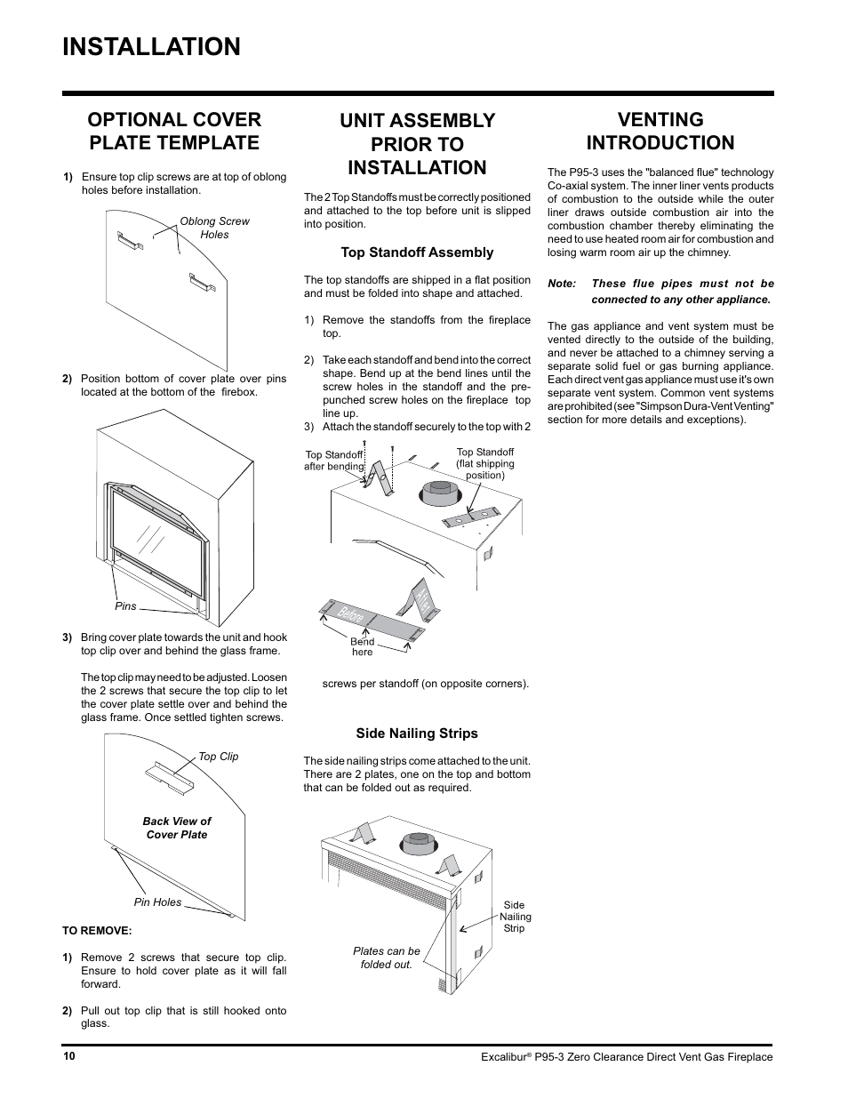 Installation, Venting introduction | Excalibur electronic P95-LP3 User Manual | Page 10 / 44