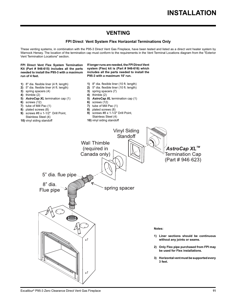 Installation, Venting | Excalibur electronic P95-LP3 User Manual | Page 11 / 44