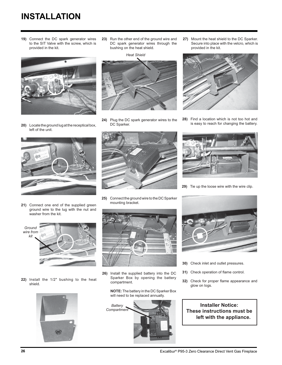 Installation | Excalibur electronic P95-LP3 User Manual | Page 26 / 44
