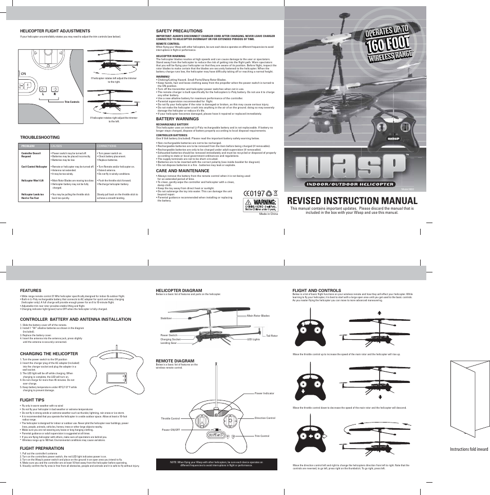 Excalibur electronic Wasp Indoor/Outdoor Helicopter 8632 User Manual | 1 page