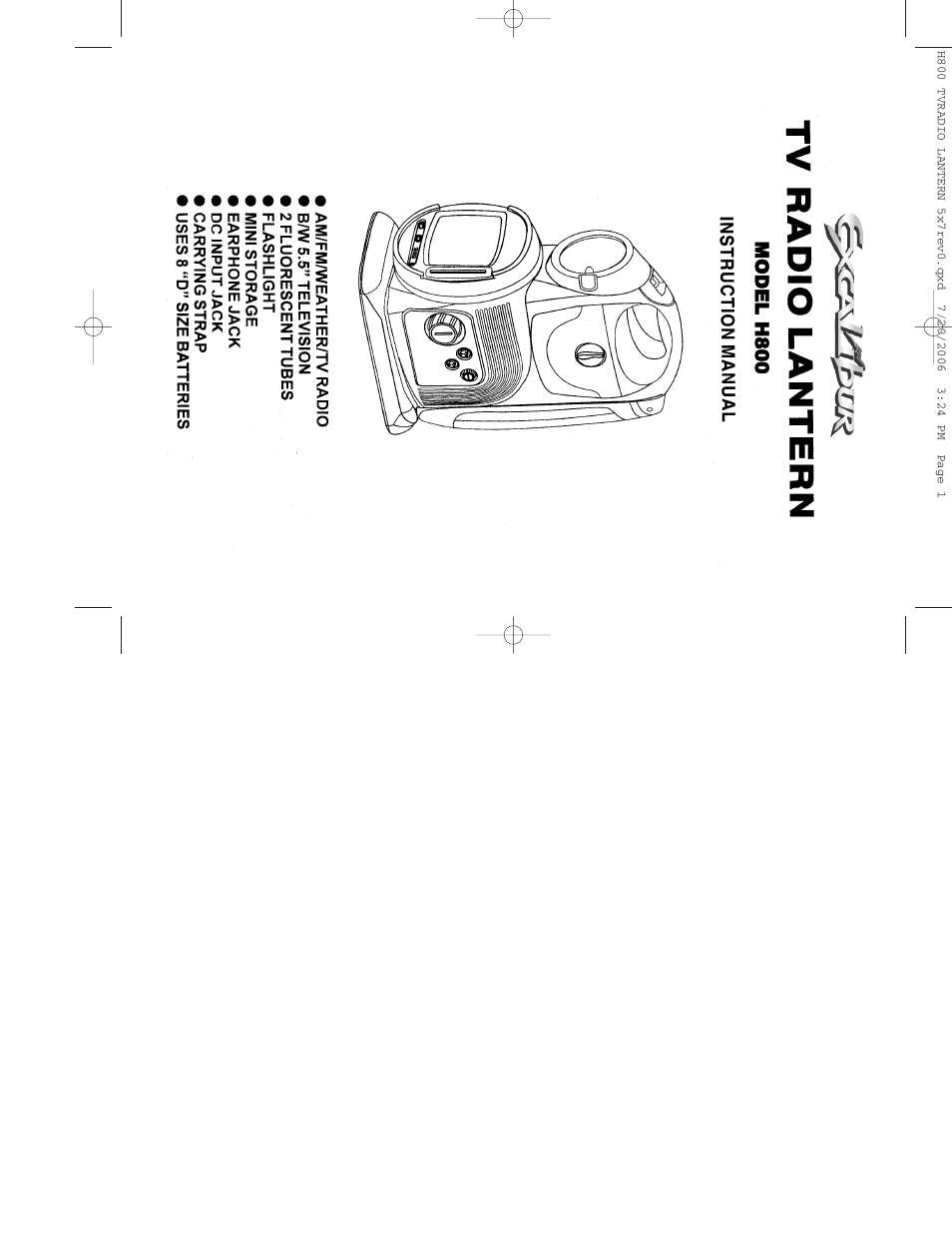Excalibur electronic H800 User Manual | 5 pages