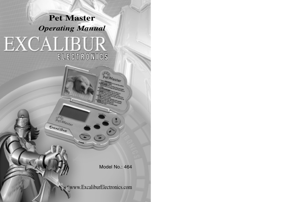 Excalibur electronic Pet Master 464 User Manual | 12 pages