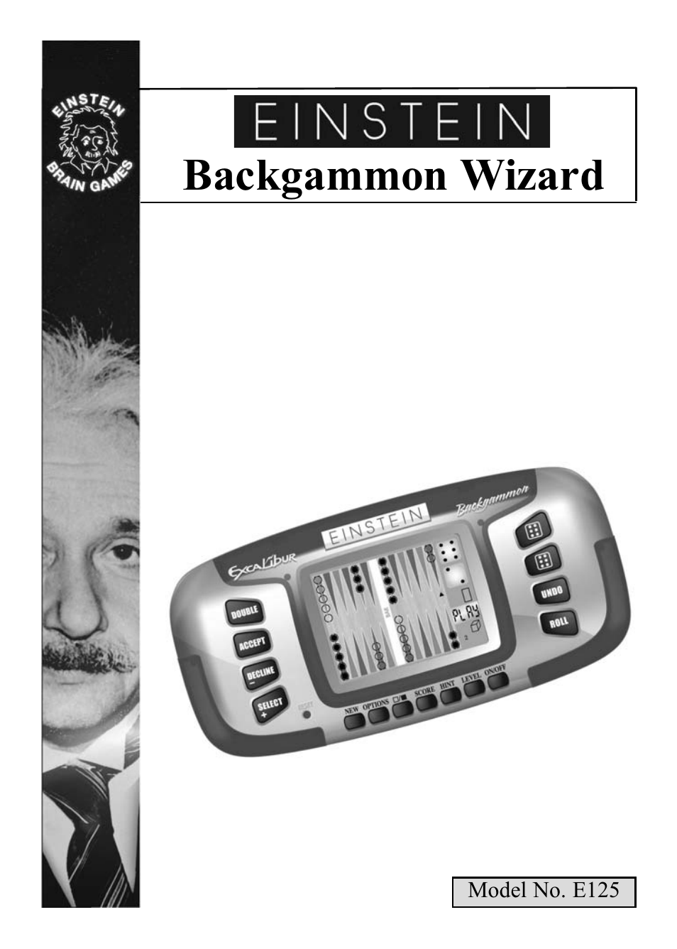 Excalibur electronic Backgammon Wizard E125 User Manual | 8 pages