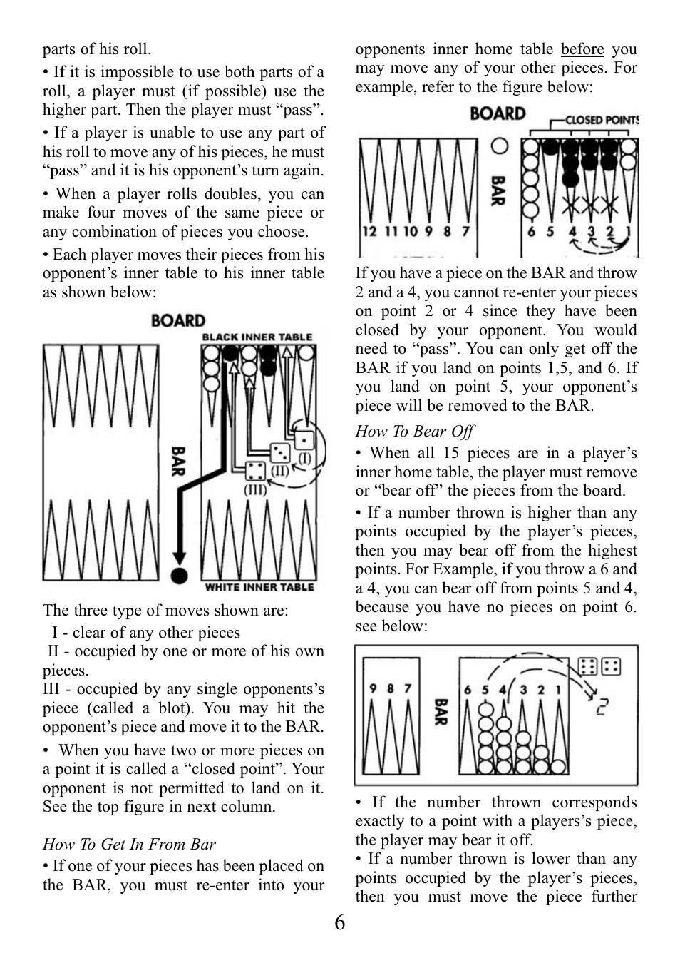 Excalibur electronic Backgammon Wizard E125 User Manual | Page 6 / 8