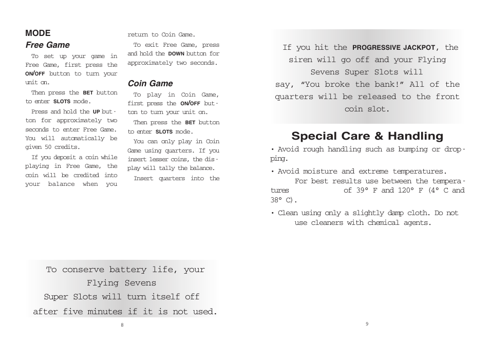 Special care & handling, If you hit the | Excalibur electronic 2070-1 User Manual | Page 5 / 7