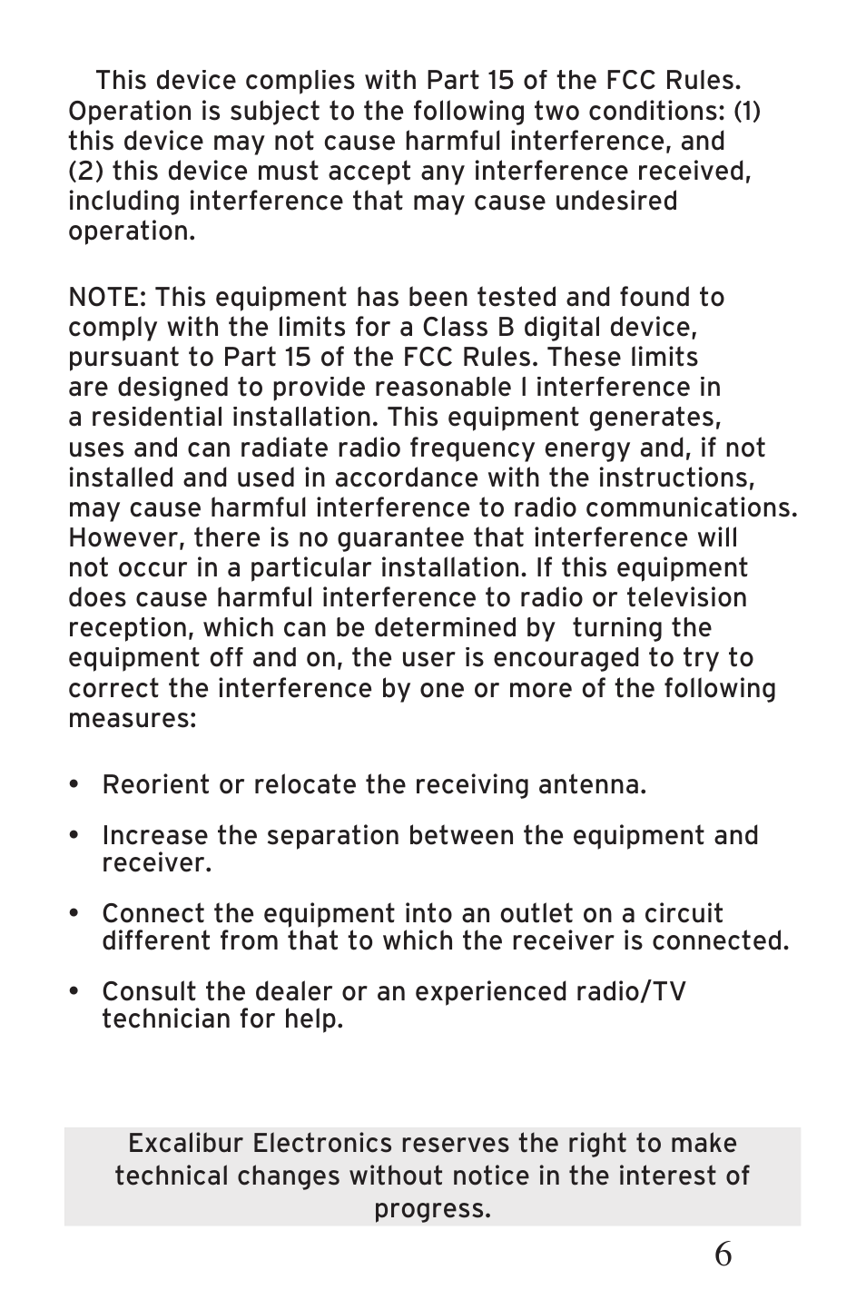 Excalibur electronic H637S User Manual | Page 6 / 8