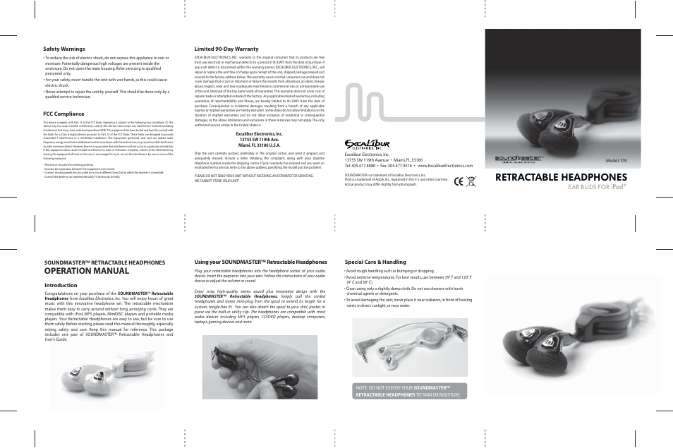 Excalibur electronic 179 User Manual | 1 page