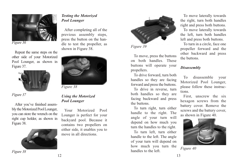 Excalibur electronic Motorized Pool Lounger PR10 User Manual | Page 7 / 13