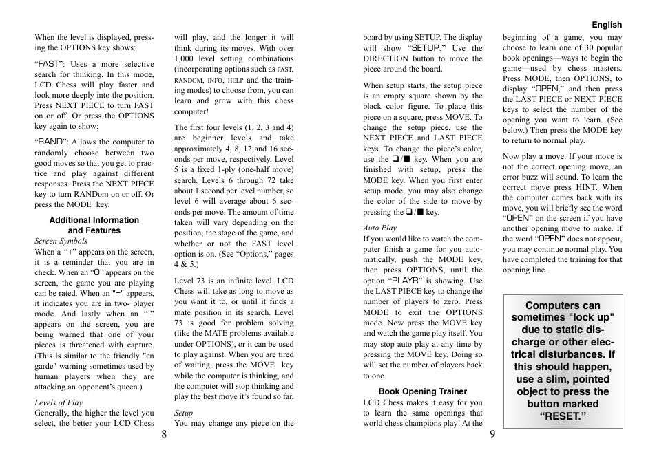 Excalibur electronic LCD CHESS User Manual | Page 5 / 7