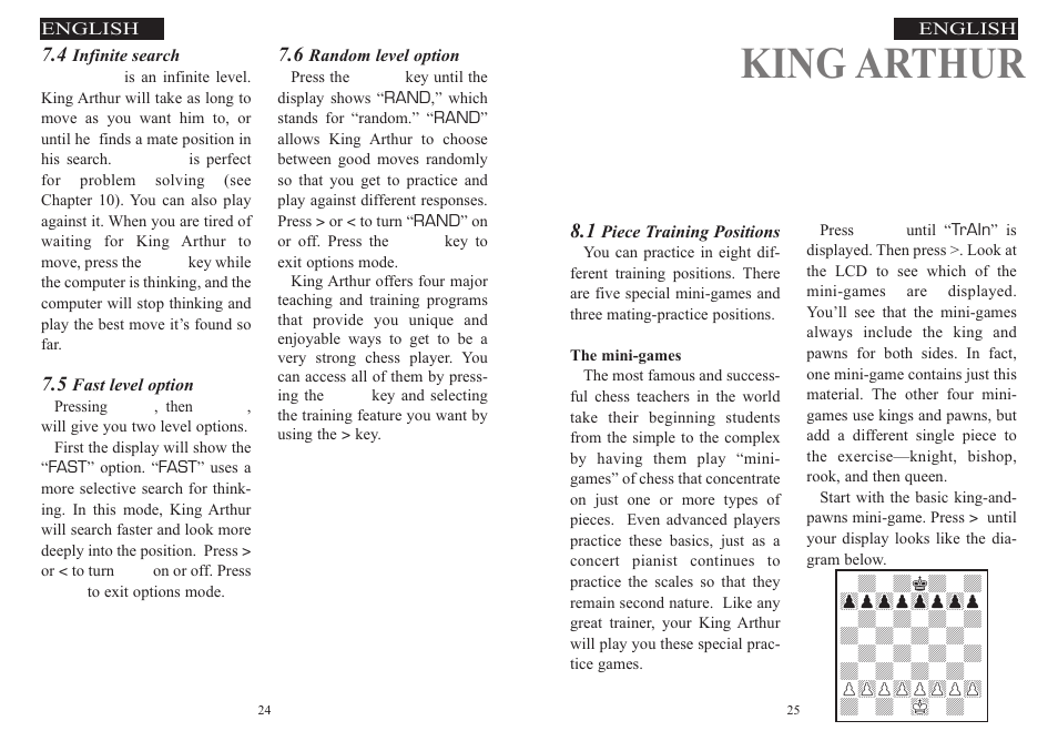 King arthur chapter 8, Teaching and training features | Excalibur electronic 915-W User Manual | Page 13 / 41