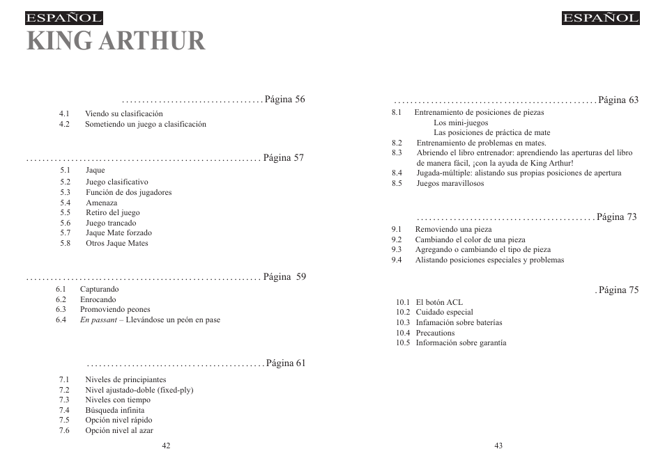 King arthur, Continuacion indice | Excalibur electronic 915-W User Manual | Page 22 / 41