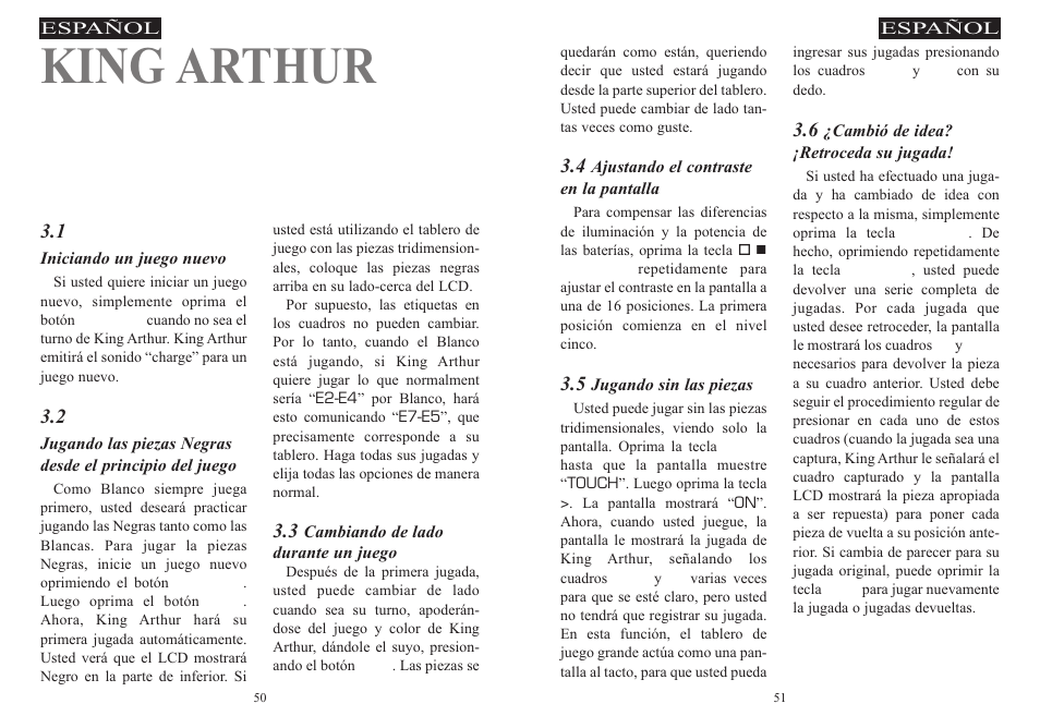 King arthur, Capitulo 3, Teclado especial y configuracion | Excalibur electronic 915-W User Manual | Page 26 / 41