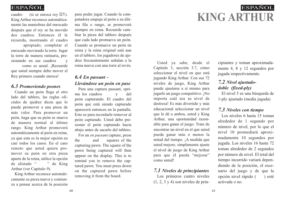 King arthur capitulo 7, Muy dificil muy facil todo acerca de los niveles | Excalibur electronic 915-W User Manual | Page 31 / 41