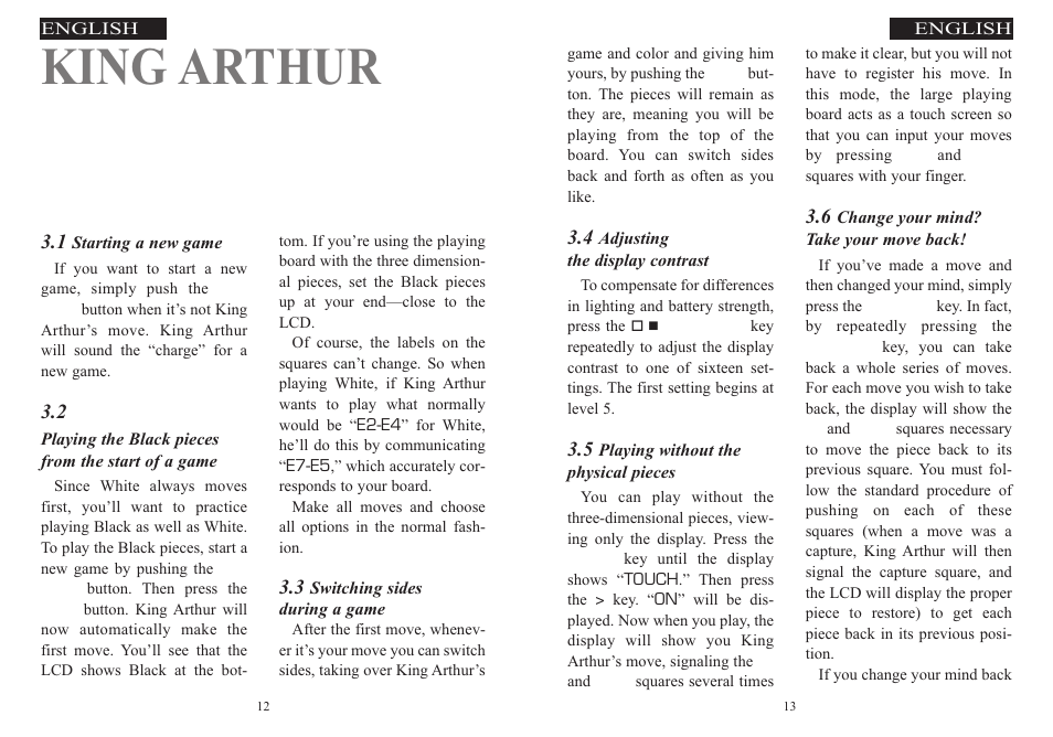 King arthur, Chapter 3, Special keys & features | Excalibur electronic 915-W User Manual | Page 7 / 41