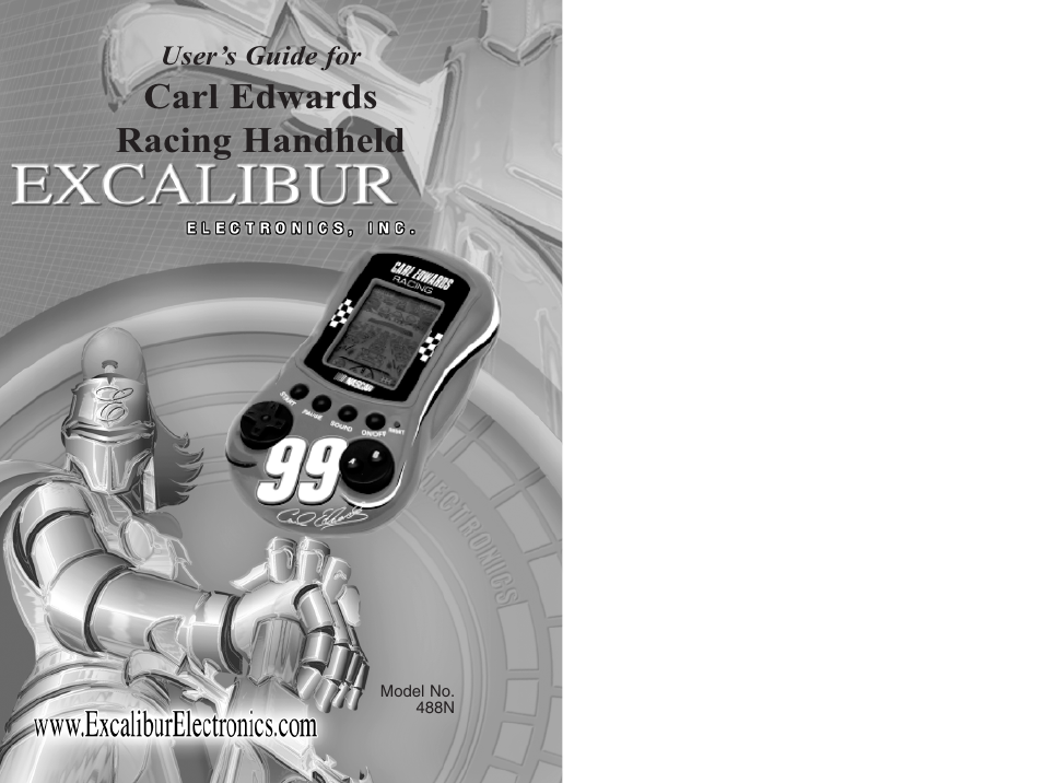 Excalibur electronic Carl Edwards Racing Handheld 488N User Manual | 7 pages