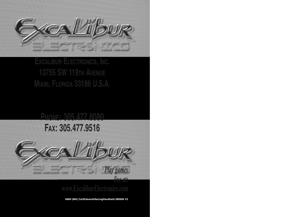 8080 f | Excalibur electronic Carl Edwards Racing Handheld 488N User Manual | Page 7 / 7