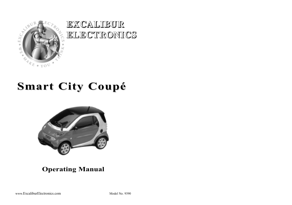 Excalibur electronic SMART CITY COUPE 9390 User Manual | 7 pages