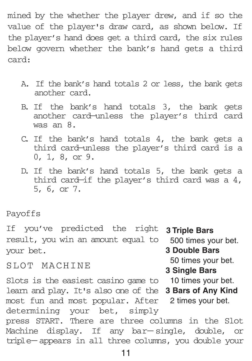 Excalibur electronic 394-P-CS-WSOP User Manual | Page 11 / 15