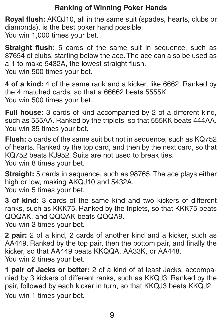 Excalibur electronic 394-P-CS-WSOP User Manual | Page 9 / 15