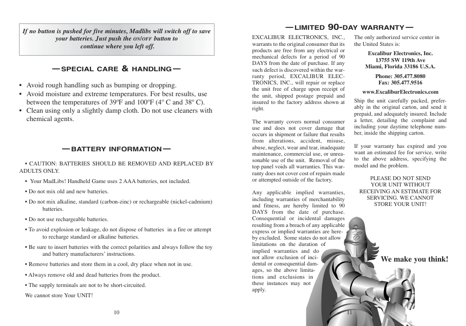 Excalibur electronic MADLIBS 398 User Manual | Page 6 / 7